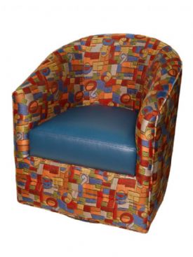 MAR27-BL Swivel Barrel Chair
